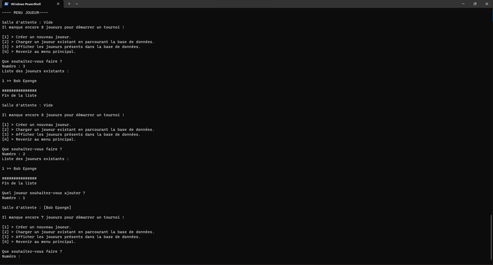 Screenshot of one project