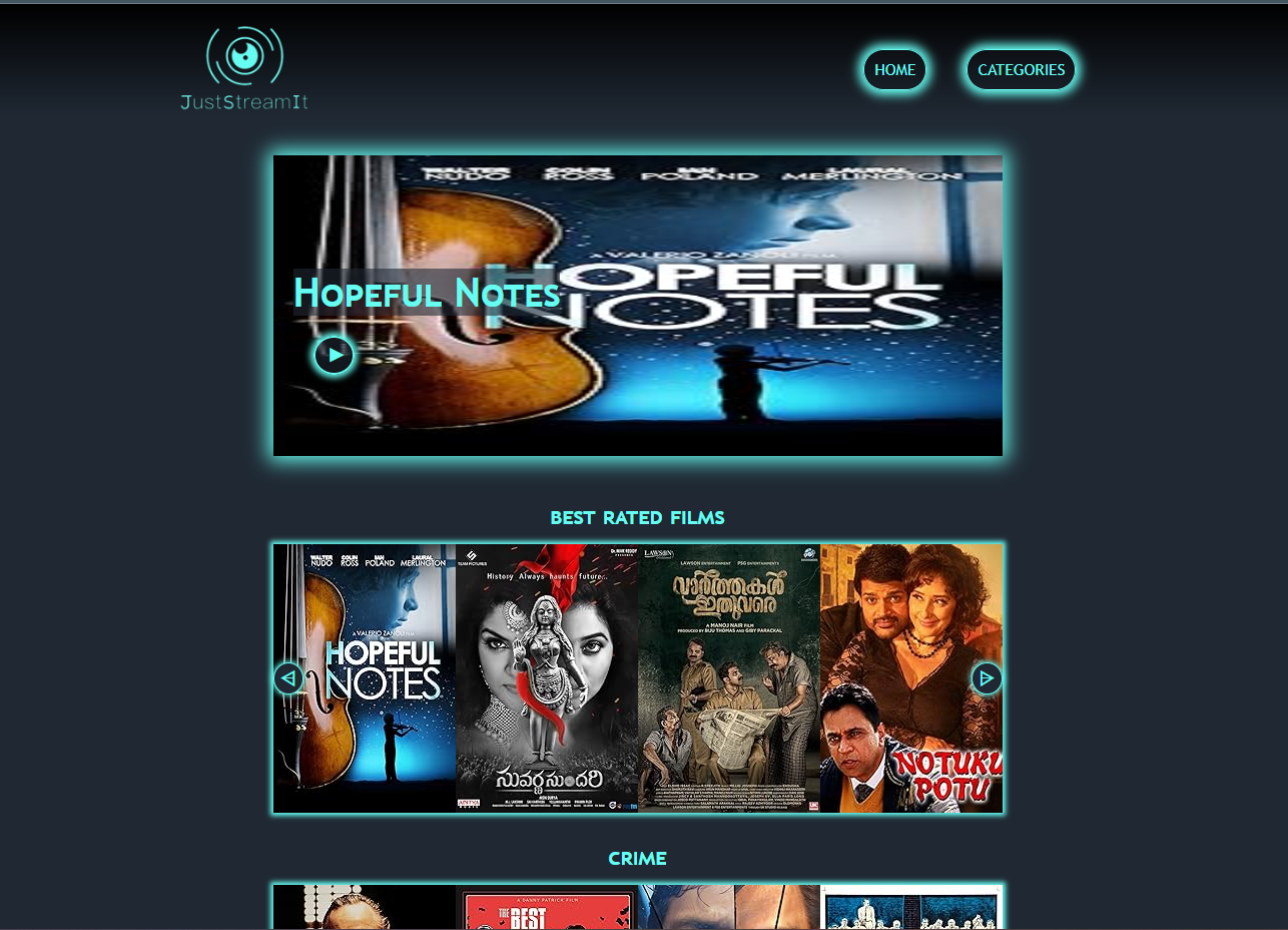 Screenshot of one project